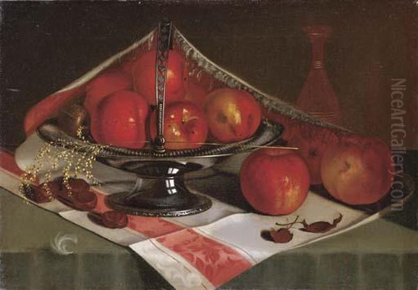 Still Life Of Apples In A Silver Compote - view 1