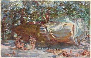 Kamouflerade stridsvagnar, Berles-au-Bois by John Singer Sargent