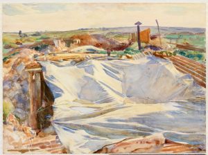 A Tarpaulin over a Dug-out, Ransart by John Singer Sargent