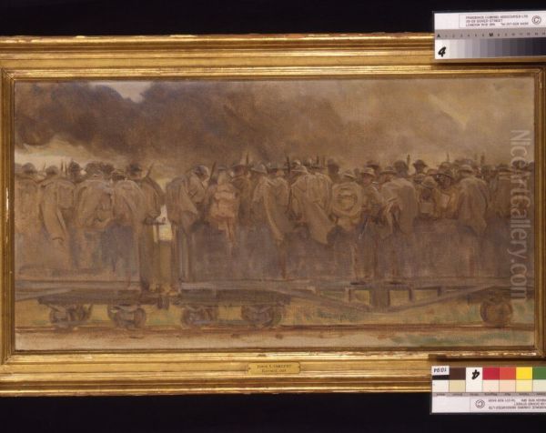 American Troops Going up the Line - view 1