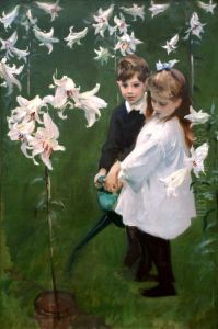 Barnen Vickers i tradgarden by John Singer Sargent