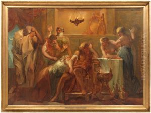 Priamus begar Hektors lik av Akilles. Ofullbordad by Louis Masreliez