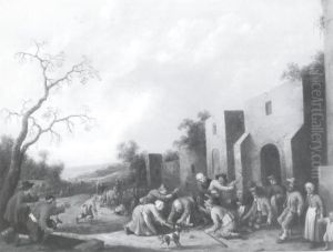 Krymplingar tar emot allmosor by Joost Cornelisz Droochsloot
