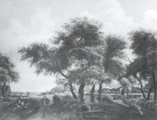 Landskap med tradgrupper - view 1