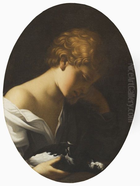 Child Holding a Dove - view 1