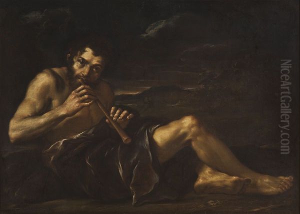 Shepherd Playing the Pipe - view 1
