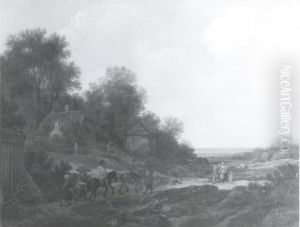 Landskap med figurer by Pieter De Molijn
