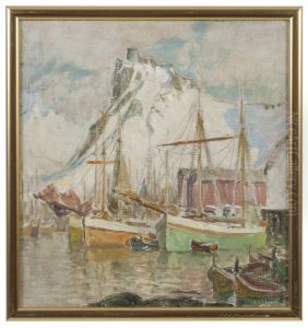 In the Harbour, Svolvaer. Study from Lofoten by Anna Katarina Boberg