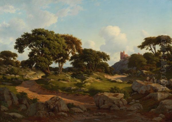 Landscape with a Ruined Castle, Hammershus on the Island Bornholm - view 1