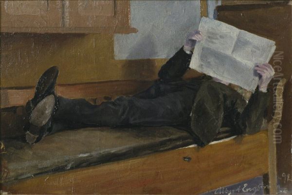 Konstnarens fader, lasande tidning - view 1