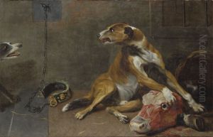 Dogs Fighting over a Flayed Ox's Head by Frans Snyders