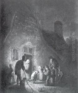 Company at a Peasant's Cottage by Adriaen van Ostade