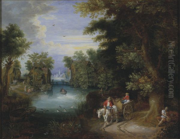 River Landscape with Peasants - view 1