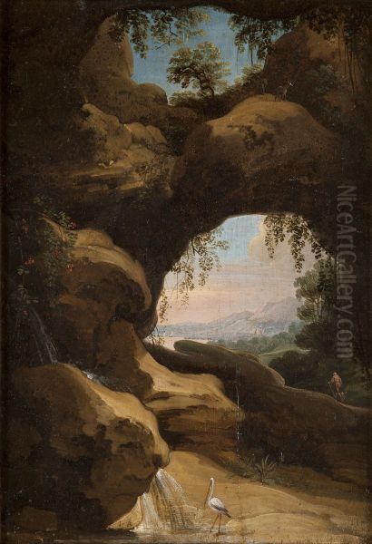 Landscape with views through the cave - view 1