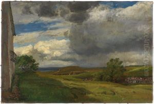 Landscape from Helgenaes with rain clouds Landscape from Helgenaes with rain clouds