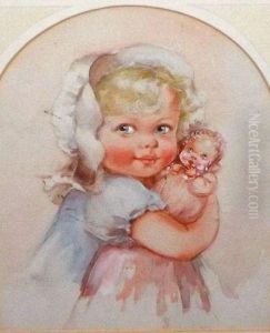 Young Girl Holdingher Doll Young Girl Holdingher Doll