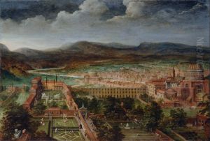 View of the Vatican gardens and St Peter's basilica