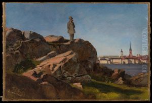 Peter Christian Skovgaard on a Rock on Kungsholmen, Stockholm by Frederik Christian Lund