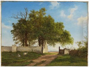 Landscape with a Cemetary by Georg Emil Libert