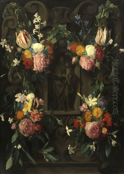 Flower Garland with the Virgin and Child - view 1
