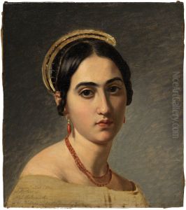 Regina. Roman Girl with Choral Necklace and Earrings by Olof Johan Sodermark