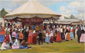 Roundabout At The Country Fair by Vyacheslav Pavlovich Bychkov
