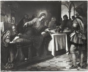 Kristus och Maria Magdalena i Simons hus by Carlo Dolci