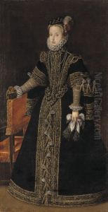 Archduchess Anna Maria (1549-1580),Anna of Austria, Queen of Spain. by Alonso Sanchez Coello