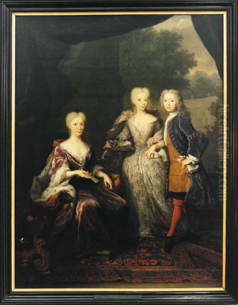Maria Lovisa (1688-1765), prinsessa av Hessen-Kassel och Nassau-Dietz-Oranien samt hennes barn Anna Charlotta Amalia (1710-1777), prinsessa av Nassau-Dietz-Oranien och Vilhelm IV (1711-1751), prins av Nassau-Dietz-Oranien och stathallare av Nederlanderna - view 1