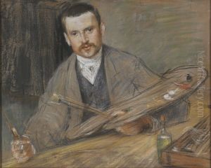 Johan Kindborg, 1861-1907, konstnar, gift med tragravoren Emy Edman by Richard Bergh