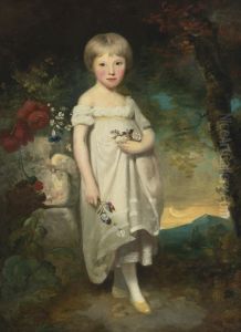 Portrait of Miss Elizabeth Buckler standing in a landscape