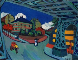 Railway Bridge on Lobtauer Strasse in Dresden by Ernst Ludwig Kirchner