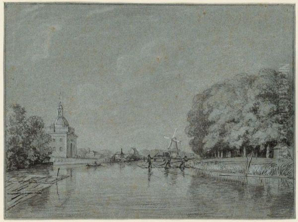 Plantage Muidergracht, gesehen aus nordostlicher Richtuing. Links der Muiderpoort. Rechts die Plantage. - view 1