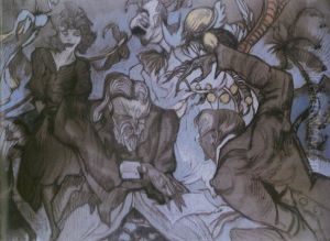 Kompozycja z czterema postaciami by Stanislaw Ignacy Witkiewicz (Witkacy)