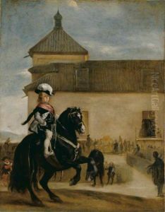 Prince Baltasar Carlos in the riding school of the Buen Retiro Palace by Diego Rodriguez de Silva y Velazquez