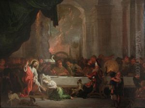Le repas chez Simon by Abraham Danielsz. Hondius