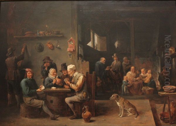 Partie de carte dans une hotellerie by David Teniers - view 1