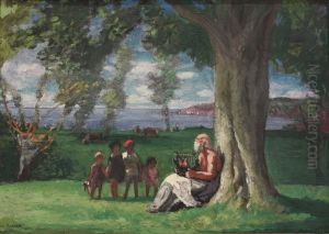 Homere et les bergers by Jules Flandrin