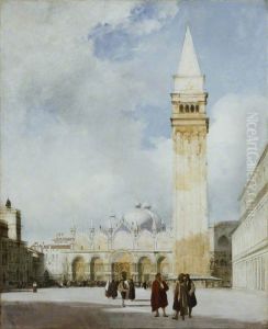 the Piazza San Marco by Richard Parkes Bonington