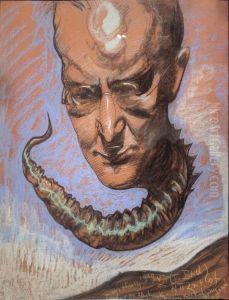 Portrait of Teodor Bialynicki-Birula, with tail flying by Stanislaw Ignacy Witkiewicz (Witkacy)
