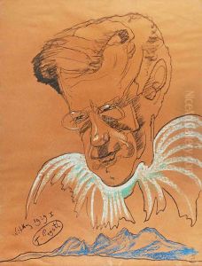 Portrait of Janusz Kotarbinski, "angel over mountains" by Stanislaw Ignacy Witkiewicz (Witkacy)