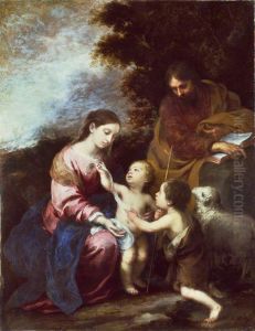 The Holy Family with the Infant Baptist by Bartolome Esteban Murillo