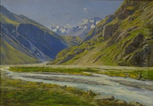 Vallee de la Romanche au Pied-du-Col by Charles Bertier