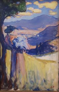 Femme au bouquet devant le Moucherotte (Jacqueline Marval) Femme au bouquet devant le Moucherotte (Jacqueline Marval)