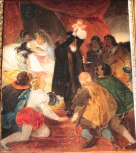 The Birth of Henry IV by Eugene Francois Marie Joseph Deveria