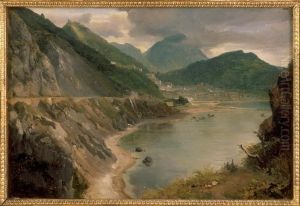 Vue de la ville et du golf de Salerne by Achille Etna Michallon