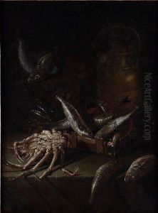 Nature morte aux poissons et araignee de mer Nature morte aux poissons et araignee de mer