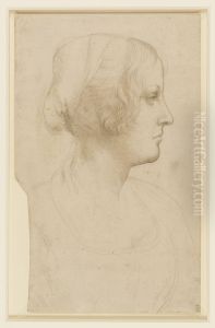 Study of a Young Woman in Profile by Leonardo Da Vinci