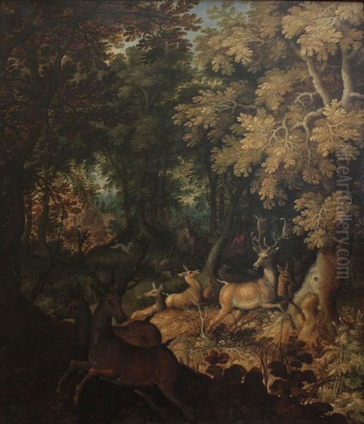 Chasse au cerf dans une foret - view 1