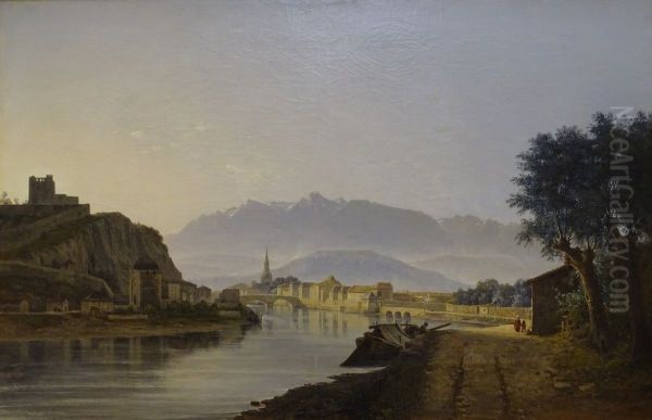 Vue de Grenoble prise du quai de la Graille - view 1